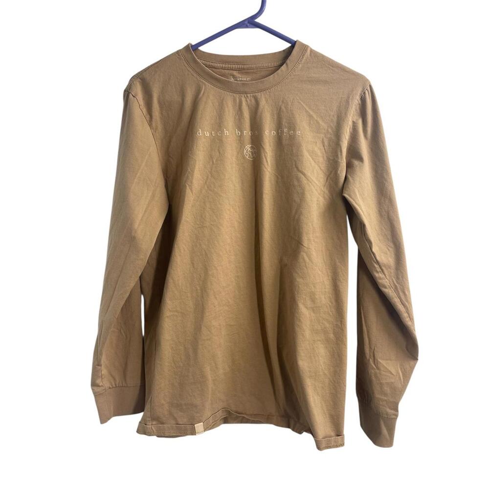 Dutch Bros Medium Tan Long Sleeve Cotton Shirt